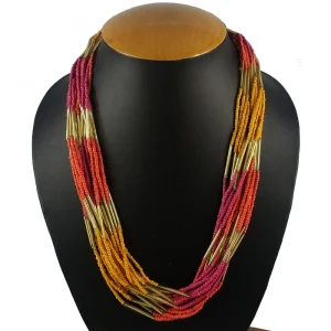 Designer Elegant Multi Layer Multi Color Beads Necklace - Image 3