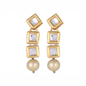 Fashion Jewelry Kundan Pearl Stylish Fancy Wedding Party Wear Jewellery Set - Image 4