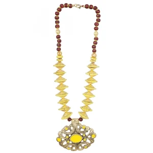 Women's Designer Yellow and Golden Beads Necklace (Color: Yellow) - Image 2
