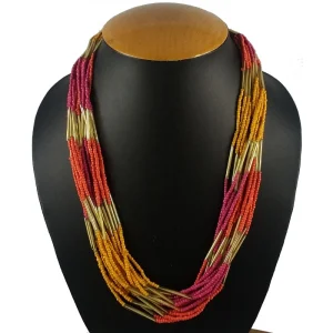 Women's Designer Elegant Multi Layer Multi Color Beads Necklace (Color: Multi Color) - Image 3