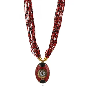 Women's Multicolor Tibetan Style Beads Necklace (Color: Red) - Image 3