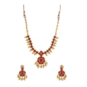 Women's Elegent And Stylish Kampu Necklace Set (Red, Free Size) - Image 1