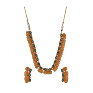 Women's Elegent Laxmi Coin Shape Jewellery Chowker Set (Green, Free Size) - Image 1