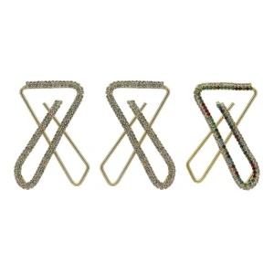 Women's Multi Color Use Saree Hijab Pins Safety Pins Stone Brooch Clip On X Pins For Women Combo Of 3 Pieces - Image 3