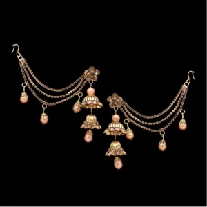 Women's Gold Color Bahubali Earrings - Image 3