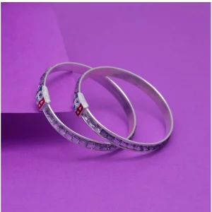 Silver Color 1 Pair Of Oxidised Kids Bangles Size: 1.6 - Image 1
