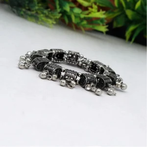 Women's Silver Color Oxidised Adjustable Bracelet - Image 3