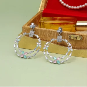 Women's Multi Color Stone Earrings - Image 2